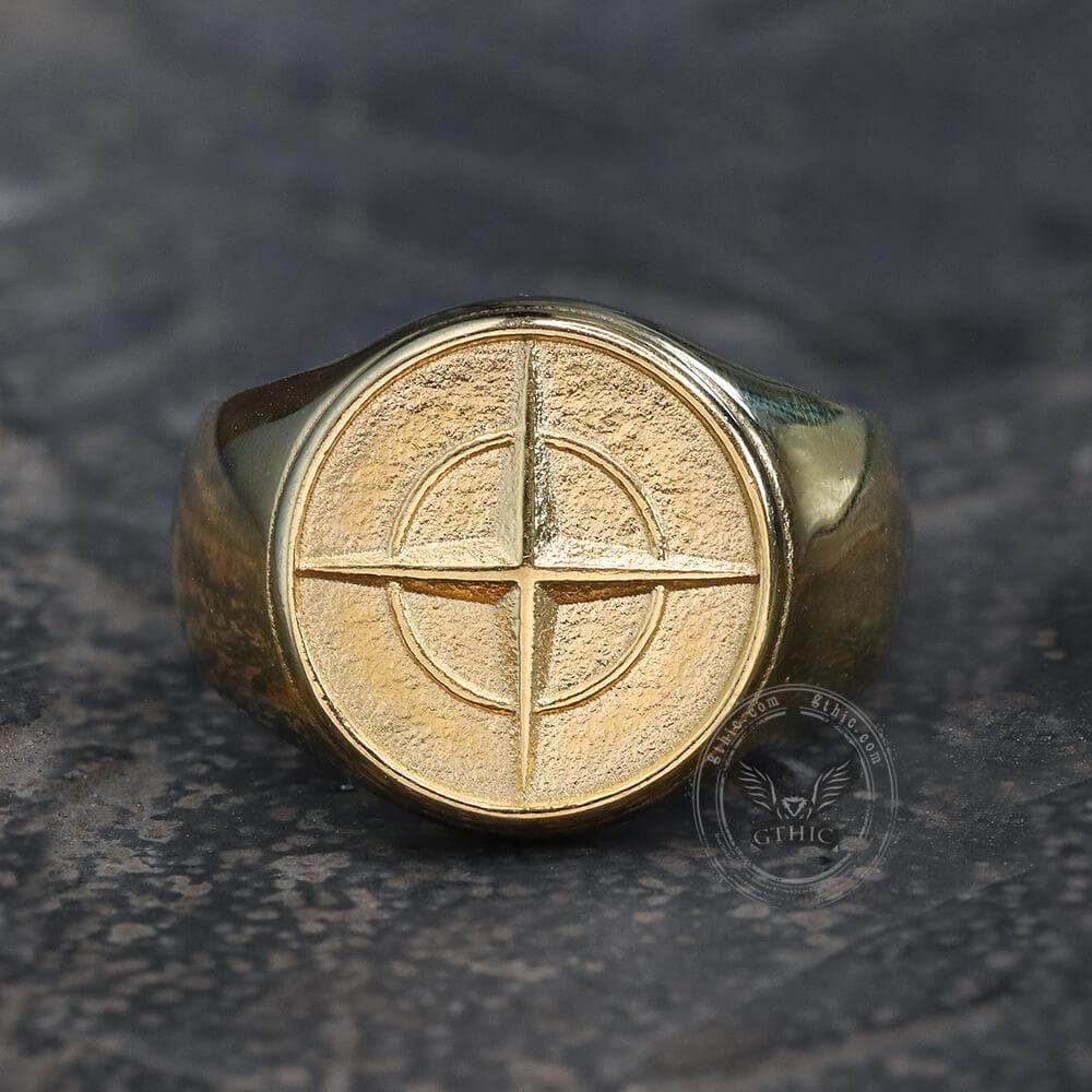 Cross Star Pattern Stainless Steel Ring