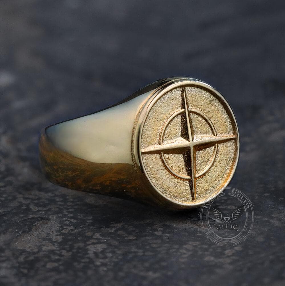 Cross Star Pattern Stainless Steel Ring