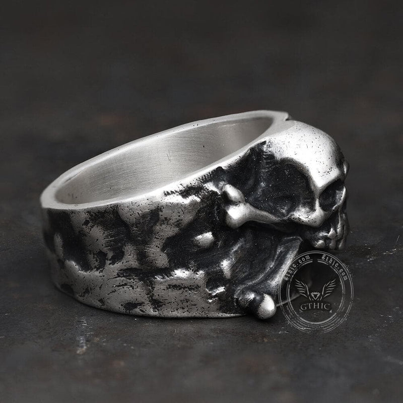 Crossbones Pirate Sterling Silver Skull Ring | Gthic.com