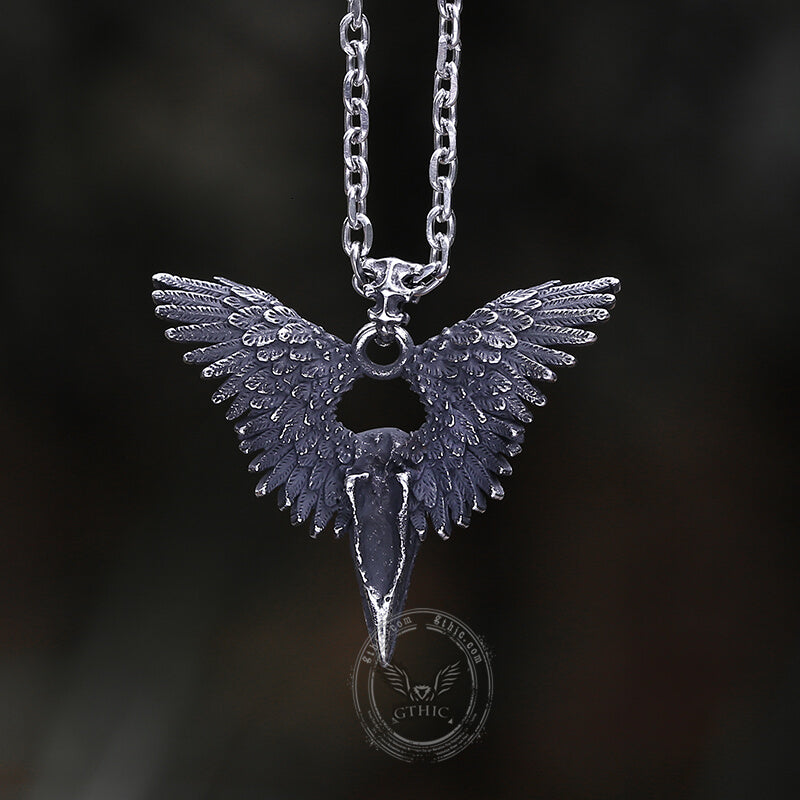 Crow Witcher Stainless Steel Pendant