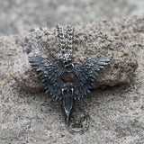 Crow Witcher Stainless Steel Pendant