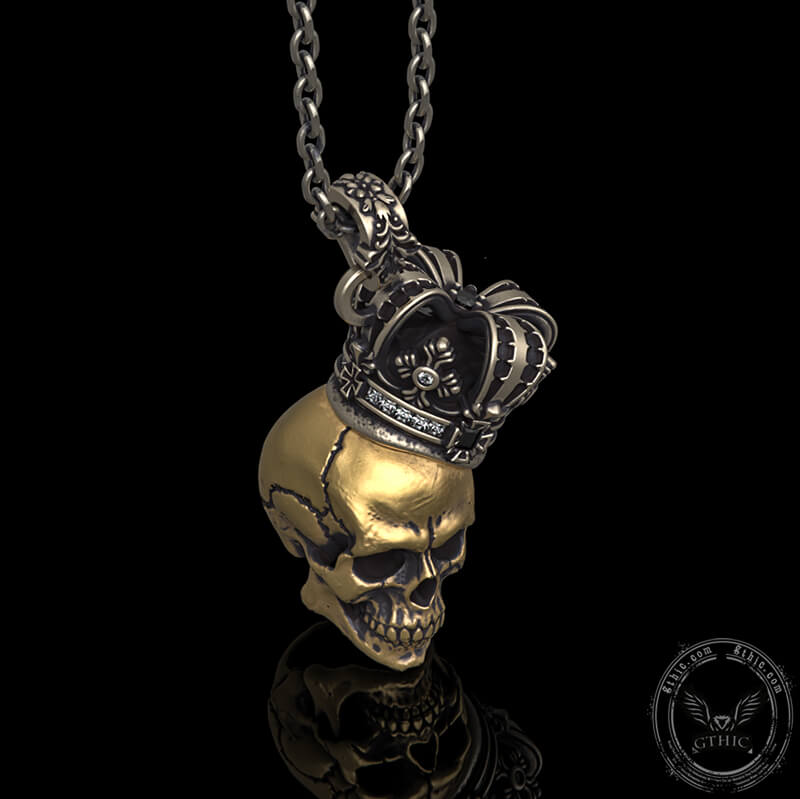 Crown Skull Sterling Silver Pendant | Gthic.com