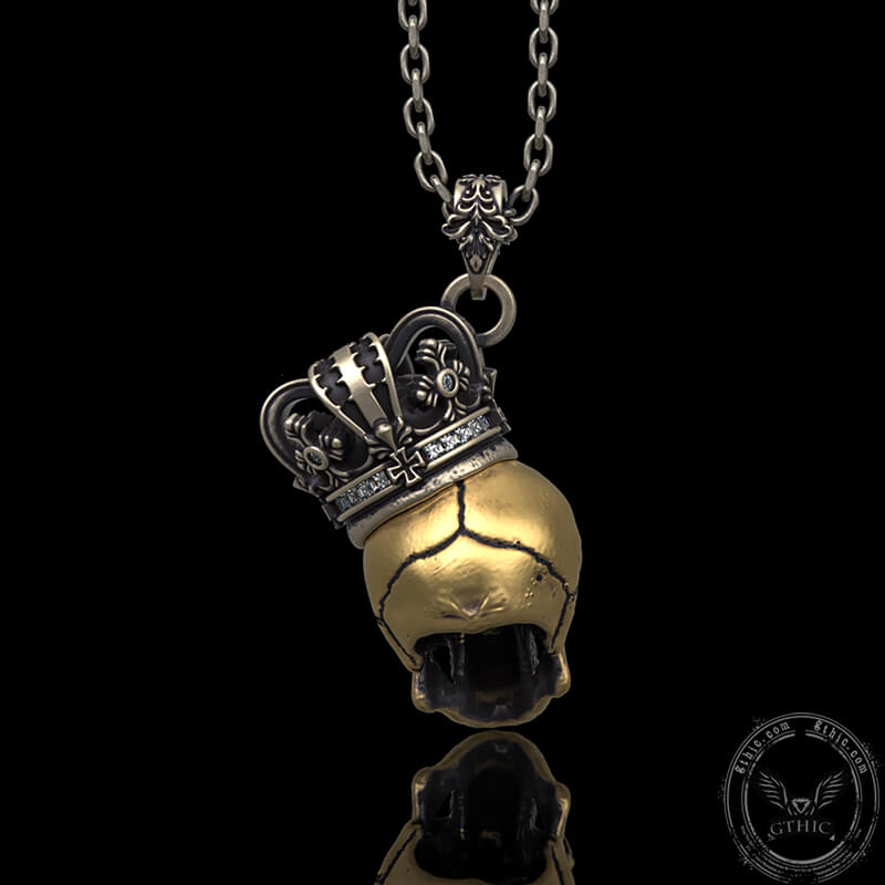 Crown Skull Sterling Silver Pendant | Gthic.com