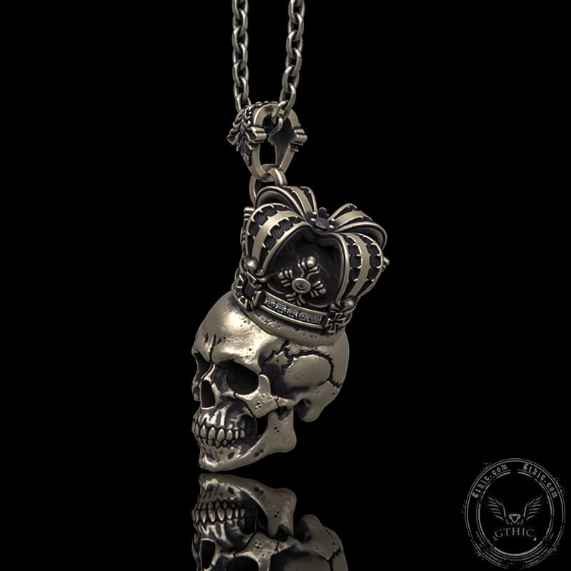 Crown Skull Sterling Silver Pendant | Gthic.com