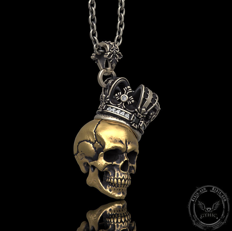 Crown Skull Sterling Silver Pendant | Gthic.com
