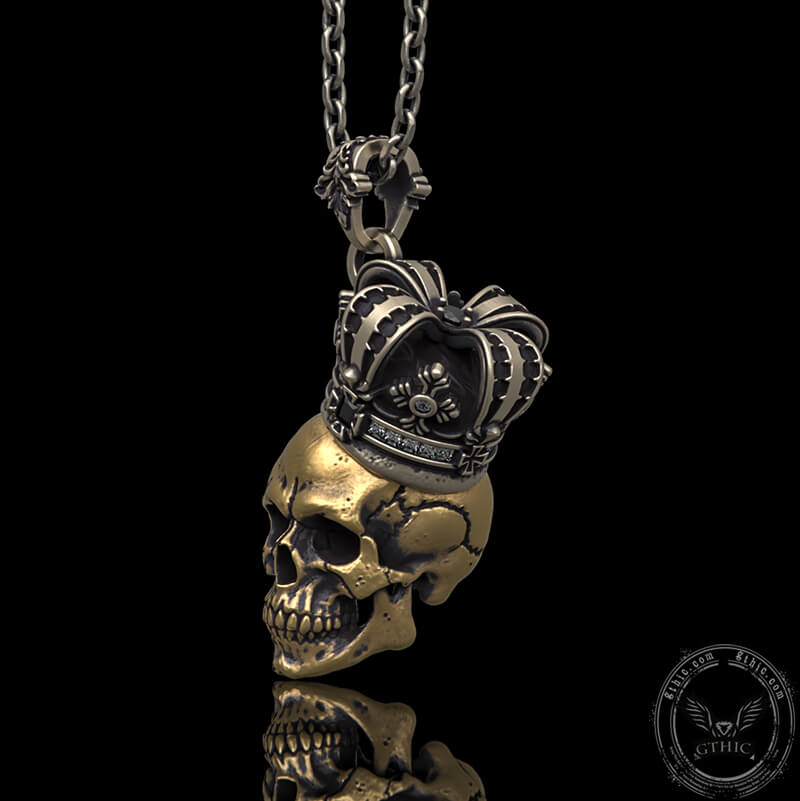 Crown Skull Sterling Silver Pendant | Gthic.com
