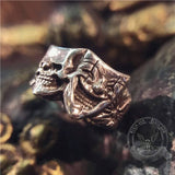 Crying And Smiling Clown Sterling Silver Ring | Gthic.com
