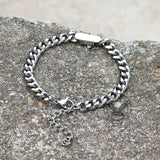 Cuban Classic Stainless Steel Bracelet 02 silver | Gthic.com