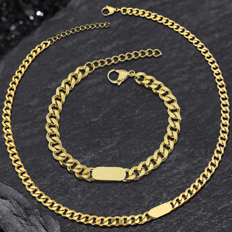 Cuban Classic Stainless Steel Chain Set | Gthic.com