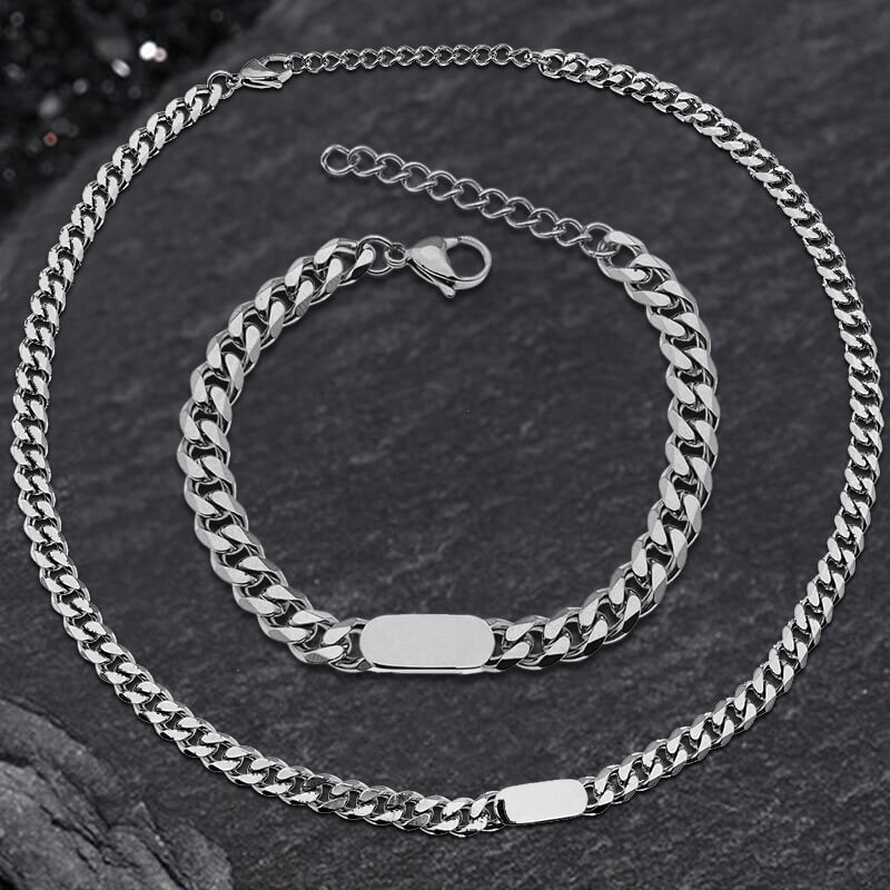 Cuban Classic Stainless Steel Chain Set | Gthic.com