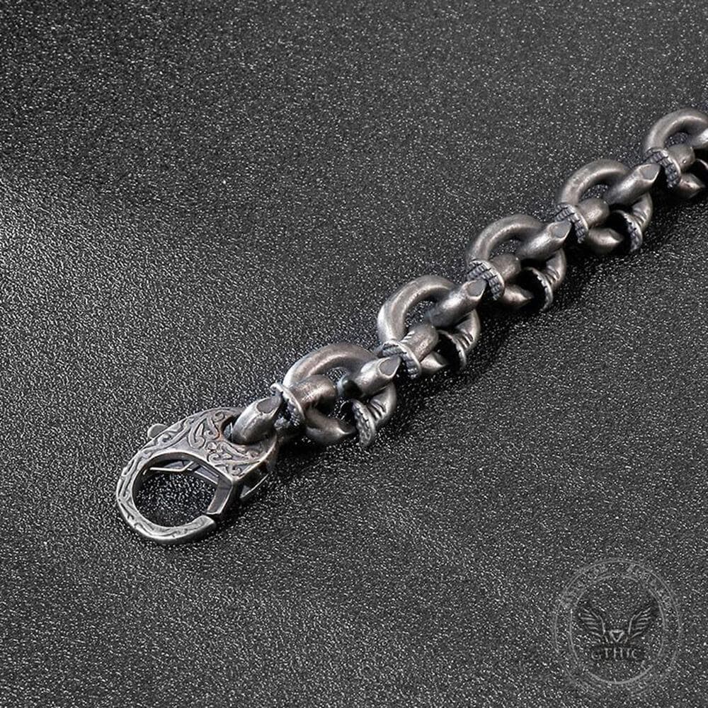 Curved Nail Stainless Steel Bracelet