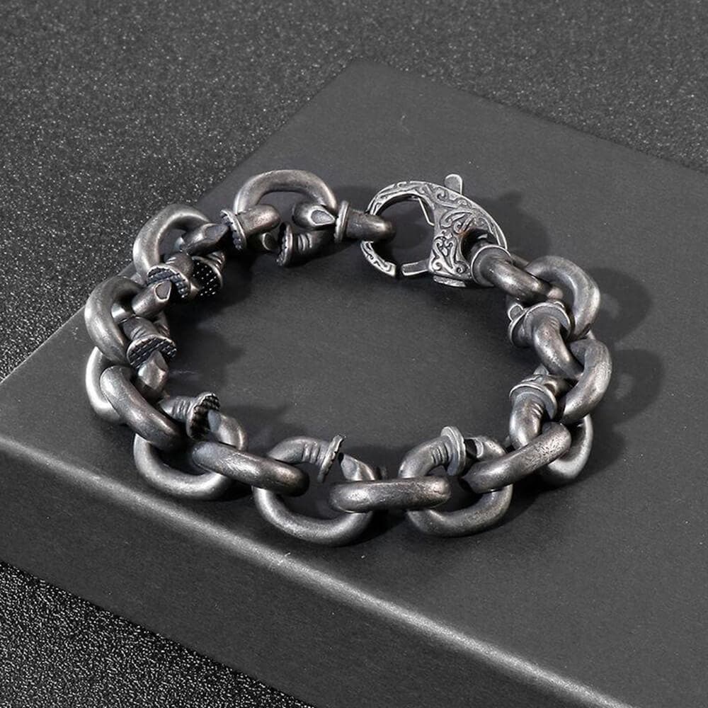 Men's Curved Link Stainless Steel Bracelet