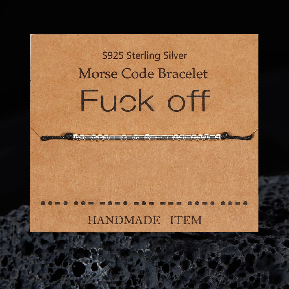 Fuck Off Morse Code Sterling Silver Bracelet