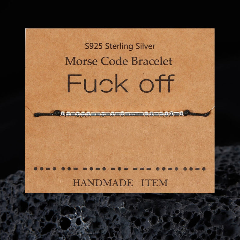 Fuck Off Morse Code Sterling Silver Bracelet