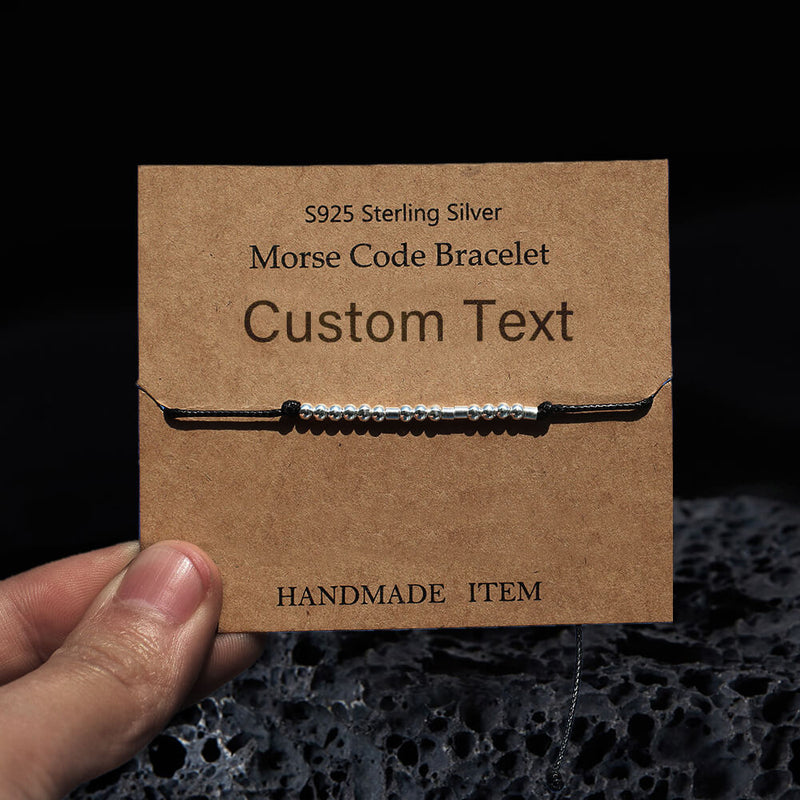 Custom Morse Code Sterling Silver Bracelet 03 | Gthic.com
