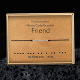 Friend Morse Code Sterling Silver Bracelet