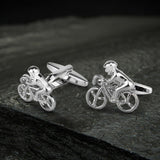 Cycle Track Design Brass Bullet Back Cufflinks 01| Gthic.com