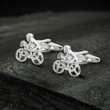 Cycle Track Design Brass Bullet Back Cufflinks 04| Gthic.com
