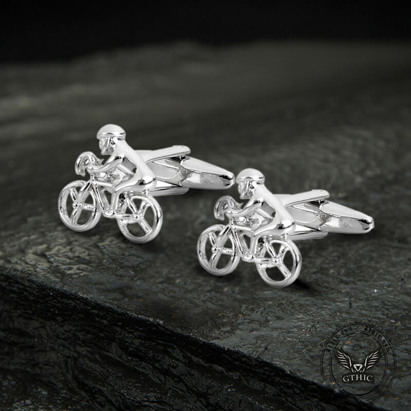 Cycle Track Design Brass Bullet Back Cufflinks 04| Gthic.com