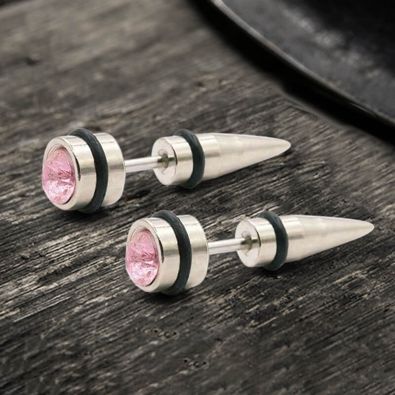 CZ Stone Stainless Steel Stud Earring | Gthic.com