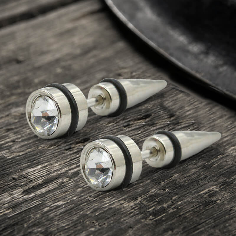 CZ Stone Stainless Steel Stud Earring | Gthic.com