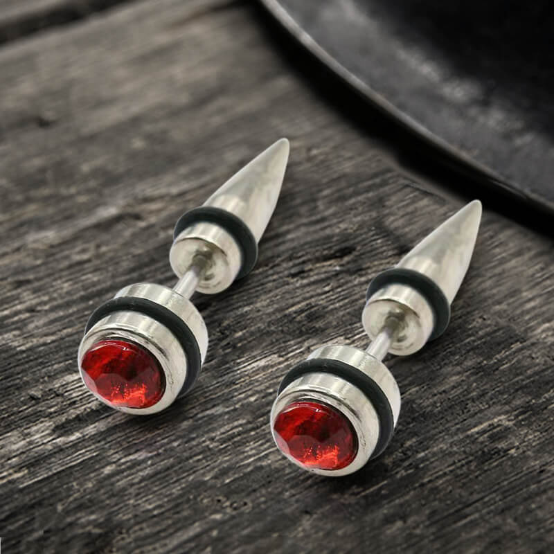 CZ Stone Stainless Steel Stud Earring | Gthic.com