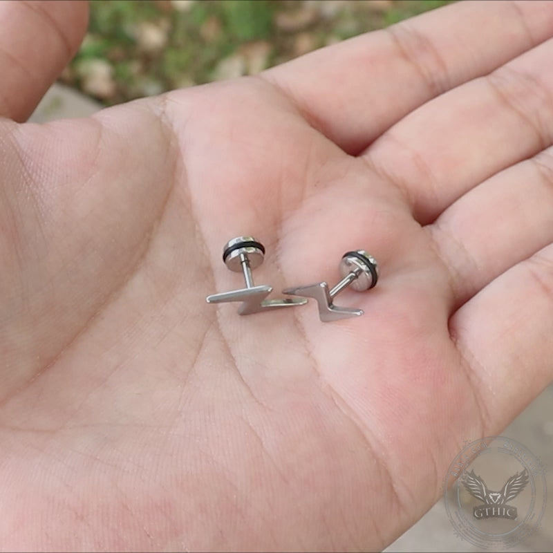 Lightning Stainless Steel Stud Earring