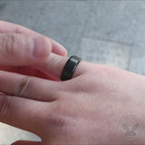 8mm Black Brushed Titanium Band Ring