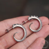 Octopus Arms Sterling Silver Stud Earrings