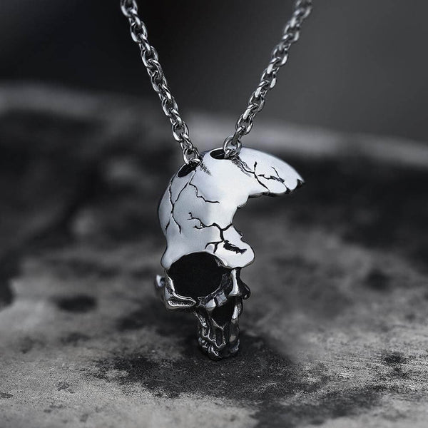 Pewter Gothic Raven Pentagram Pendant Mens Large Chain Necklace