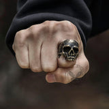 Dark Pioneer Brass Skull Ring