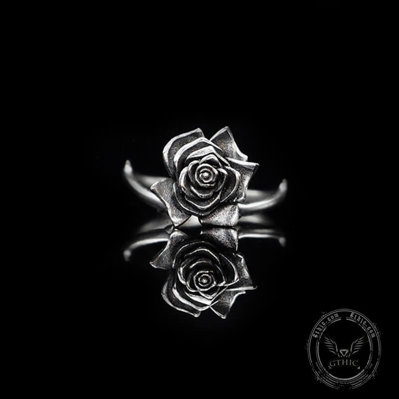 Dark Rose Sterling Silver Ring | Gthic.com