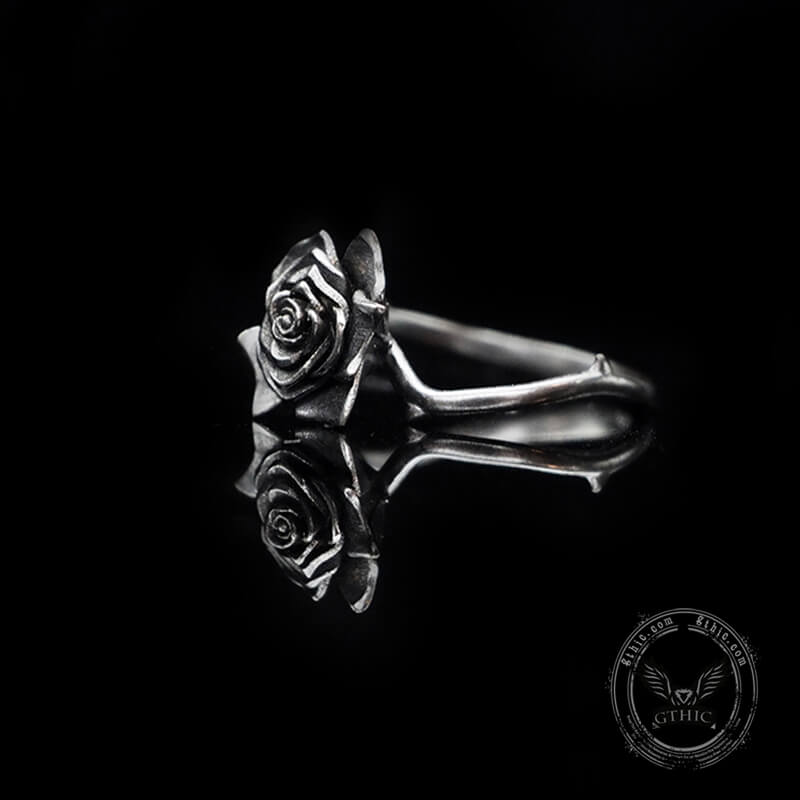 Dark Rose Sterling Silver Ring | Gthic.com