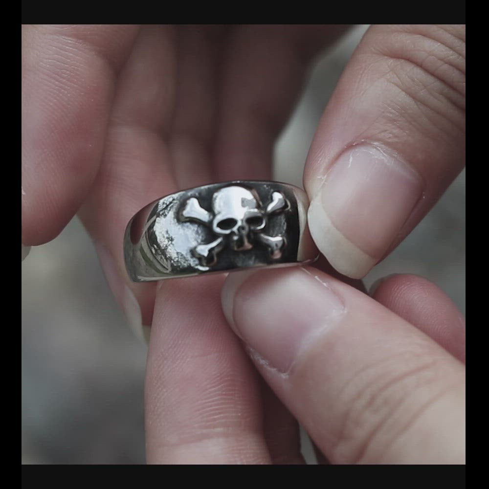 Skull and Crossbones Stainless Steel Ring