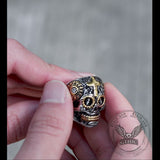 Vintage Kreuz Edelstahl Sugar Skull Ring