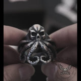 Octopus schedel Sterling zilveren dierlijke ring