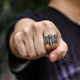 Death Head Moth Stainless Steel Skull Ring