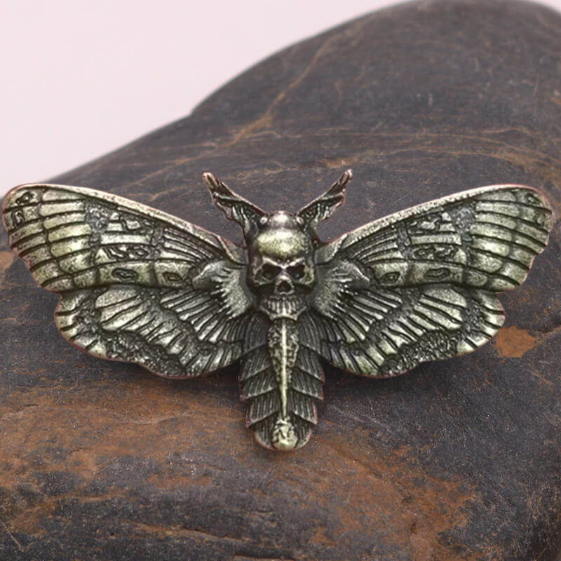 Death Head Moth Zinc Alloy Skull Brooch | Gthic.com