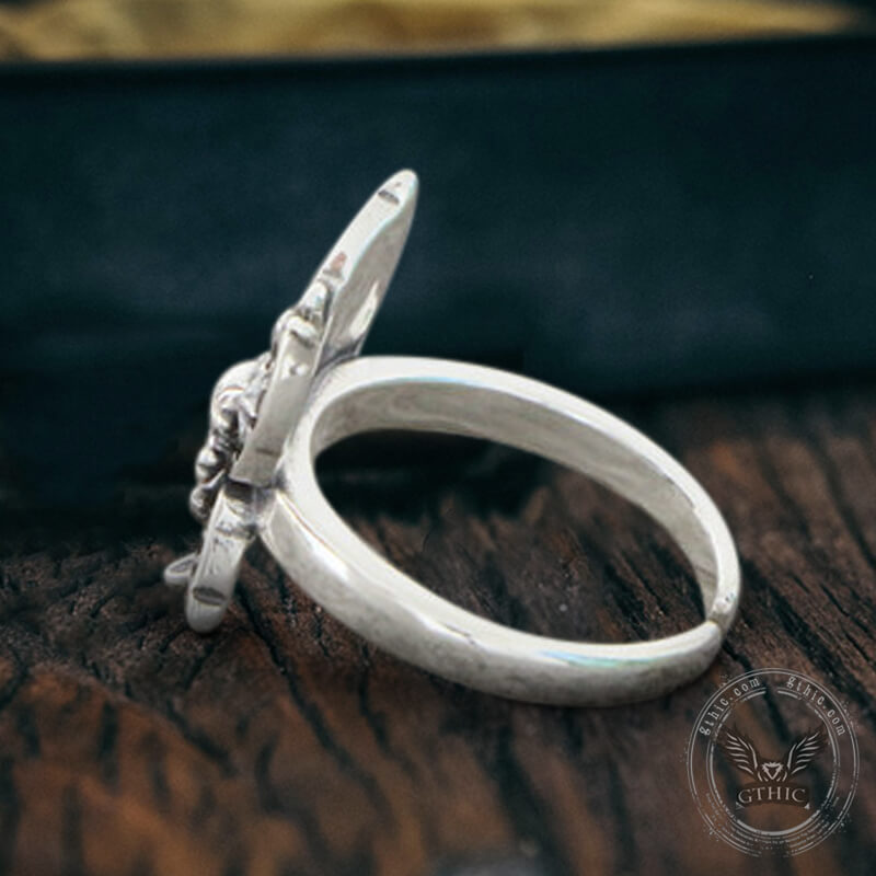 Death Moth Sterling Silver Open Skull Ring | Gthic.com