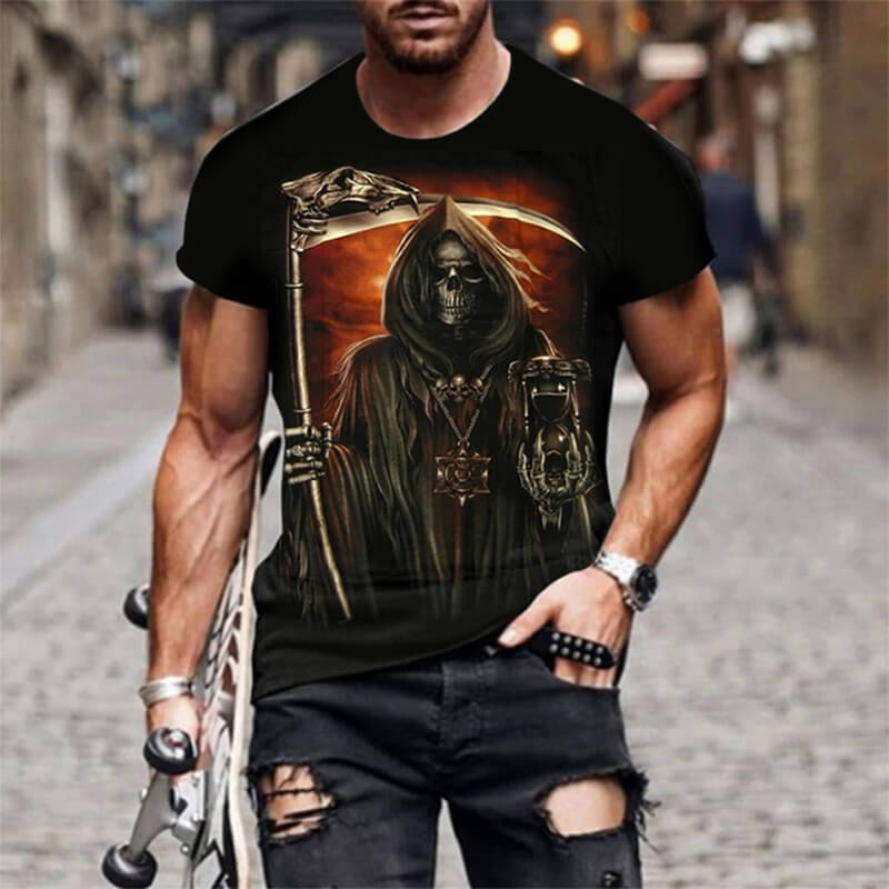Death Reaper Polyester Skull T-shirt | Gthic.com