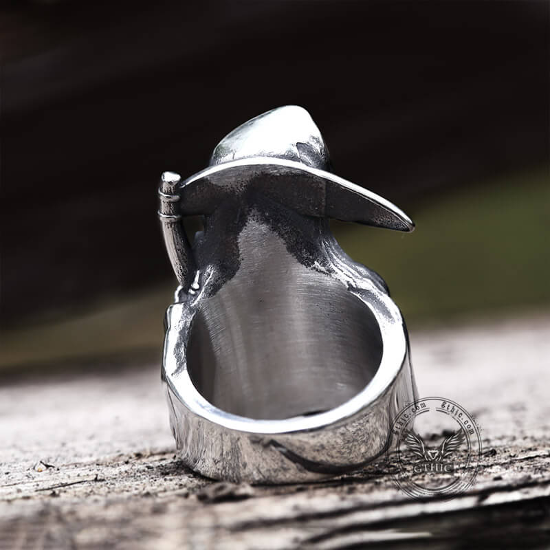 Death Reaper Stainless Steel Skull Ring | Gthic.com