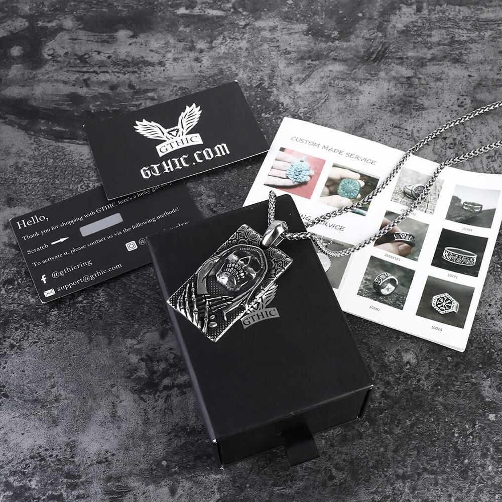 Pendentif Crâne de Mort en Acier Inoxydable