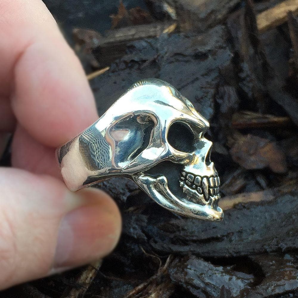 Bague en argent sterling crâne de mort