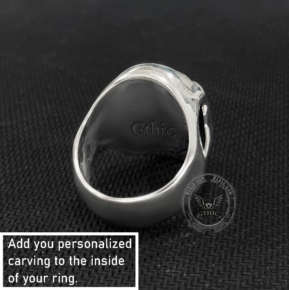 Bague en argent sterling crâne de mort