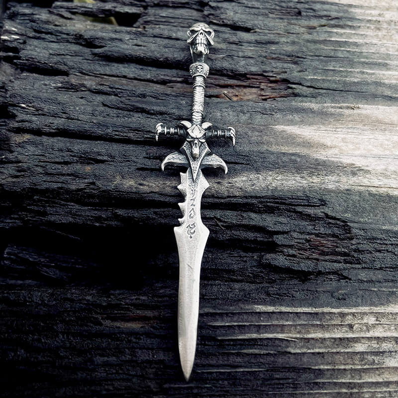 Demon Skull Sterling Silver Sword Weapon Hanger