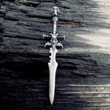 Demon Skull Sterling Silver Sword Weapon Pendant
