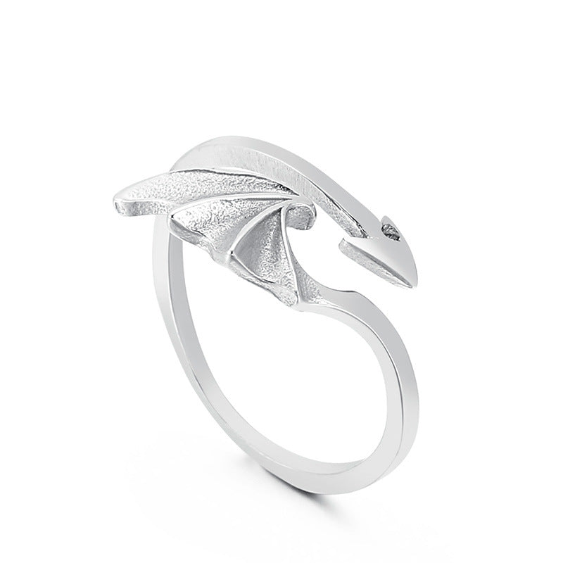 Demon Wing and Arrow Stainless Steel Ring