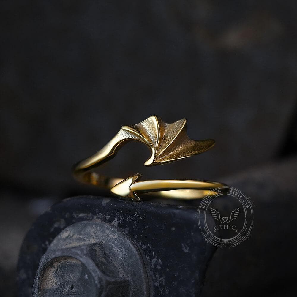 Demon Wing and Arrow Stainless Steel Ring