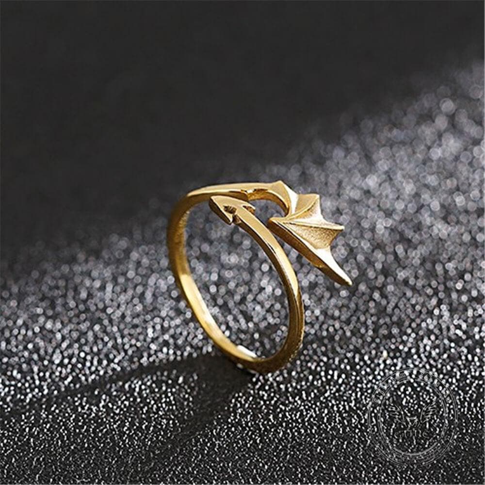 Demon Wing and Arrow Stainless Steel Ring