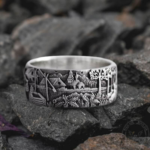 Detailed Pastoral Patterns Alloy Embossed Ring 01 | Gthic.com